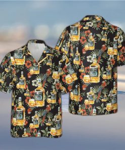 Wine Drinking Lover Black Tropical Unisex Hawaiian Shirts