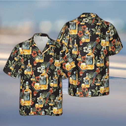 Wine Drinking Lover Black Tropical Unisex Hawaiian Shirts