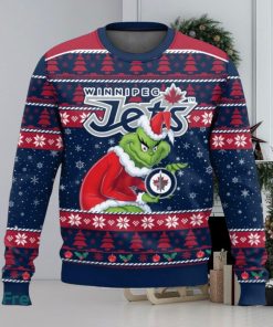 Winnipeg Jets Grinch AOP Ugly Christmas Sweater Christmas Gift For Men And Women