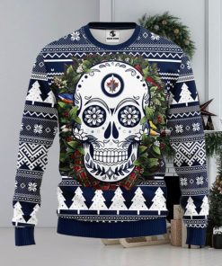 Winnipeg Jets Skull Flower Ugly Christmas Ugly Sweater