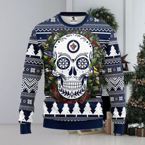 Winnipeg Jets Skull Flower Ugly Christmas Ugly Sweater