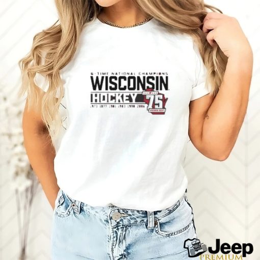 Wisconsin Badgers Blue 84 Men’s Hockey 75th Season & Six Time National Champions T Shirt