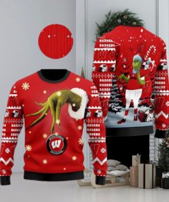 Wisconsin Badgers Team Grinch Ugly Christmas Sweater Cute Christmas Gift