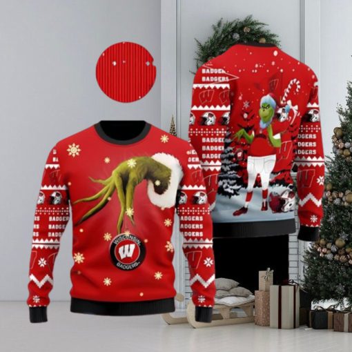 Wisconsin Badgers Team Grinch Ugly Christmas Sweater Cute Christmas Gift