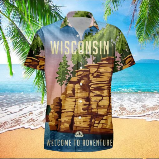 Wisconsin Retro Style Travel Summer 3D Hawaiian Shirt Gift For Men And Women Fans hawaiian shirt