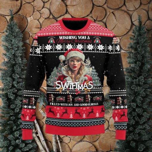 Wishing You A Merry Christmas Swiftmas Filled With Joy And Good Karma Taylor Swift Ugly Sweater