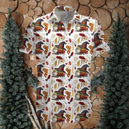 Wizard Fabric Items Harry Potter All Over Print White Hawaiian Shirt