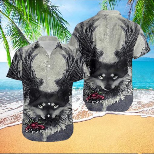 Wolf And Rose Hawaiian Shirt