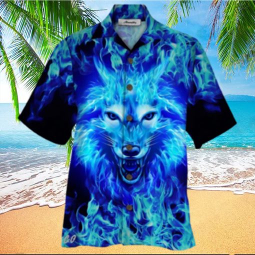 Wolf Blue High Quality Unisex Hawaiian Shirt