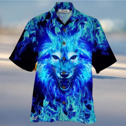 Wolf Blue High Quality Unisex Hawaiian Shirt