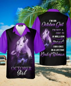 Wolf October Girl Hawaiian Shirt For Men & Women