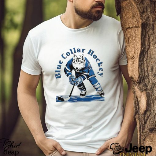 Wolf blue collar hockey shirt