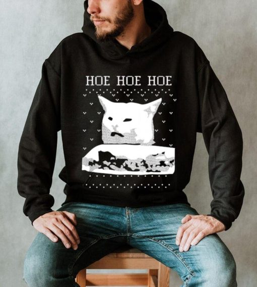 Woman Yelling Cat Hoe hoe hoe ugly christmas T Shirt