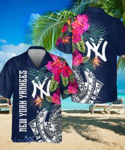 Women s New York Yankees Flower Hawaiian Shirt