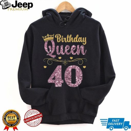 Womens 40th Queen Birthday 40 Years Forty T Shirt