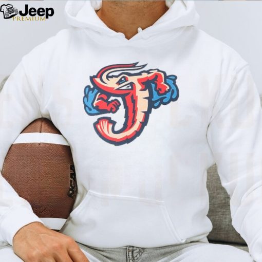 Women’s Jacksonville Jumbo Shrimp Under Armour Navy White Three Quarter Sleeve Baseball T Shirt