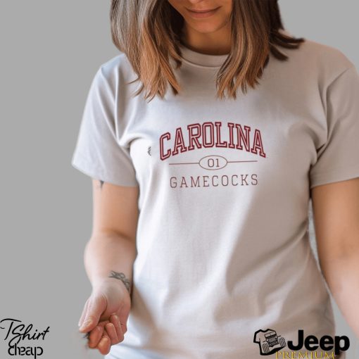 Women’s League Collegiate Wear Cream South Carolina Gamecocks Waffle Oversized Long Sleeve Hoodie T Shirt