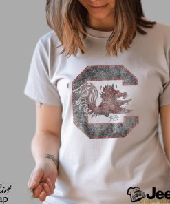 Women's League Collegiate Wear White South Carolina Gamecocks Clothesline Cropped T Shirt