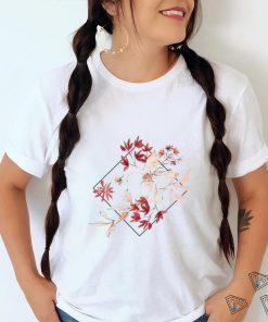 Women’s Watercolor Plants And Flowers Short Sleeve Tee Florals Casual T Shirt Hand Drawn Botanical Shirt Plus Size Clothing Plant Lover