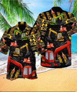 Work Hard With Excavator Aloha Hawaiian Shirts