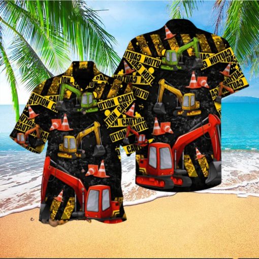 Work Hard With Excavator Aloha Hawaiian Shirts