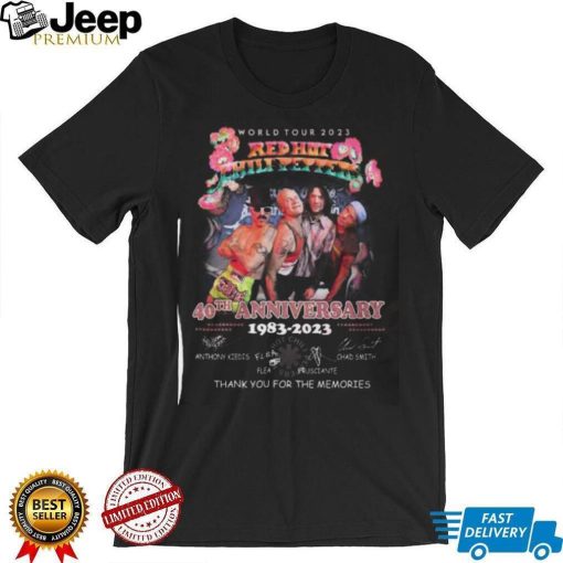 World Tour 2023 Red Hot Chili Peppers 40th Anniversary 1983 – 2023 Thank You For The Memories T Shirt