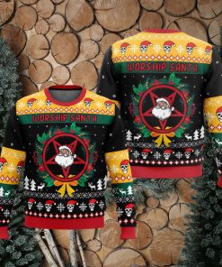 Worship Santa Ugly Christmas Sweater