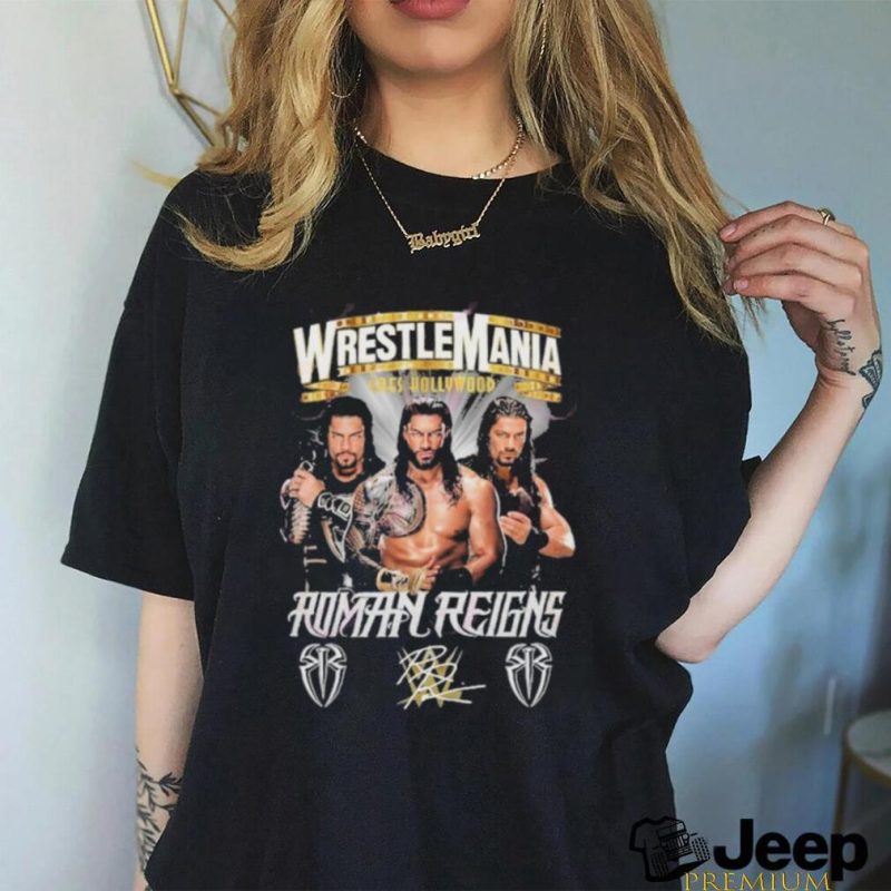 WrestleMania Goes Hollywood Roman Reigns Signature T Shirt