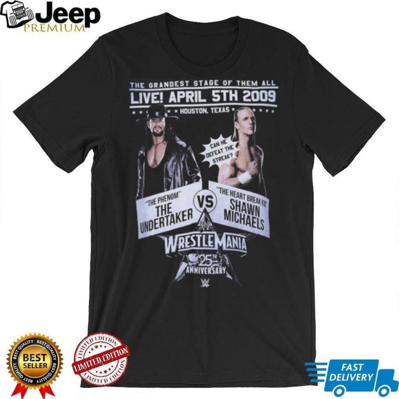 Wrestlemania 25 Shawn Michaels vs The Undertaker WWE Poster T shirt