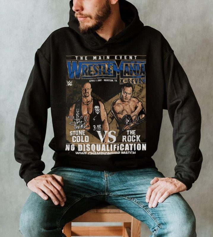 Wrestlemania X Seven Stone Cold Steve Austin Vs. The Rock WHT shirt
