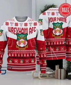 Wrexham AFC EFL Logo Custom Name Ugly Sweater Christmas