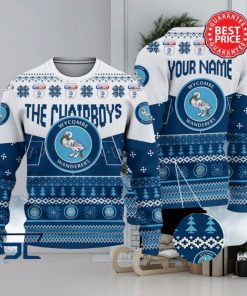 Wycombe Wanderers FC EFL Logo Custom Name Ugly Sweater Christmas