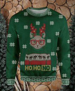 Ho Ho No Cat Christmas Ugly Sweater