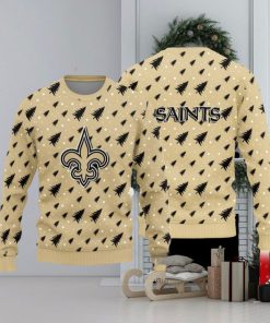 New Orleans Saints Christmas Pine Tree Patterns Pattern Knitted Ugly Christmas Sweater AOP Gift For Men And Women