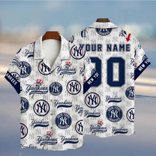 NewYork Yankees MLB Custom Name And Number Summer 3D Hawaiian Shirt