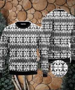 Xmas Knit Style Black And White Christmas Unisex Ugly Sweater