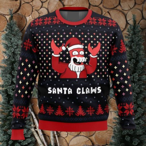 Xmas Ugly sweater Santa Claws Zoidberg Futurama Ugly Christmas 3D Sweater Gift For Men And Women