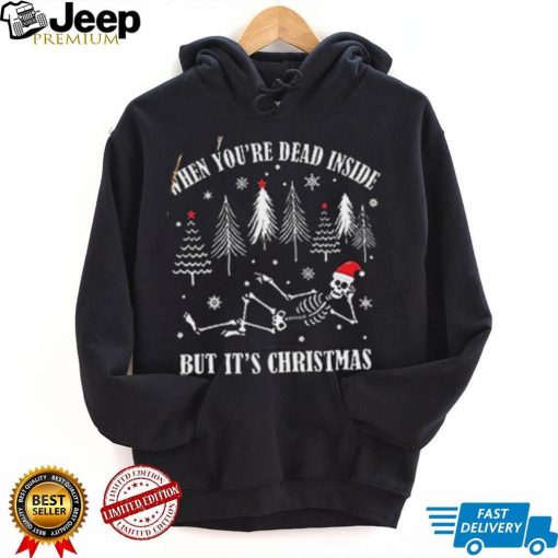 Xmas When You’re Dead Inside But It’s Christmas Ugly Sweater Pullover Hoodie Clothing, Shoes Jewelry