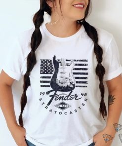 Guitar X The Original Fender Stratocaster American flag logo shirt