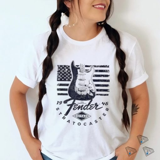 Guitar X The Original Fender Stratocaster American flag logo shirt