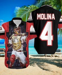 Yadier Molina St Louis Cardinals Logo Golden Shield Throwing For Fan Hawaiian Shirt