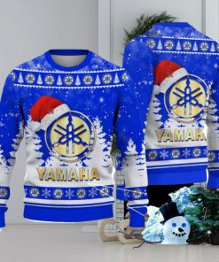 Yamaha Blue Logo Wearing Santa Hat Christmas Gift Ugly Christmas Sweater Christmas Gift Ideas