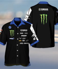 Yamaha Racing Monster V2 Dark Blue Hawaiian Shirt