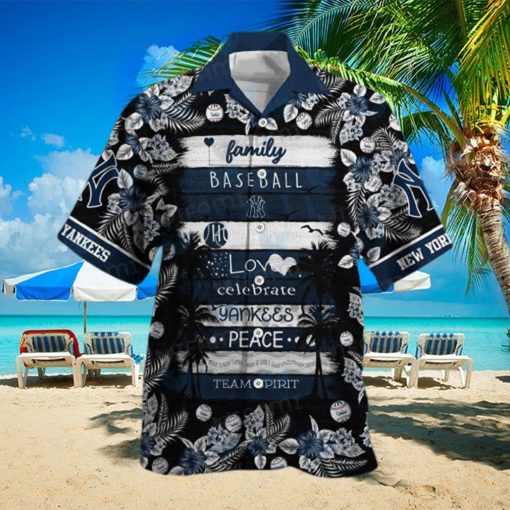 Yankees Hawaiian Shirt Baseball Love Peace New York Yankees Gift hawaiian shirt