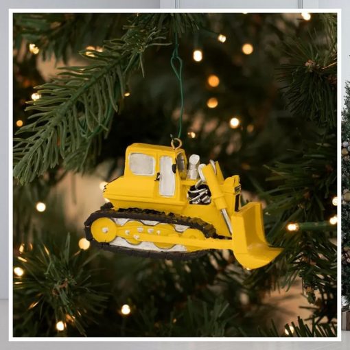 Yellow Bulldozer Ornament