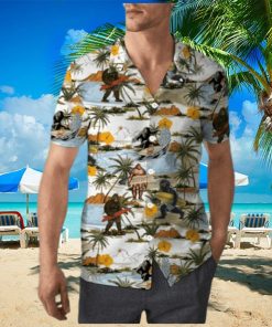 Yellow Hibiscus Bigfoot Hawaiian Shirt Beach Summer Shirt For Men