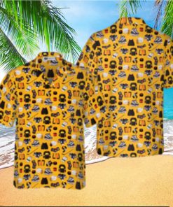 Yellow Ice Hockey Gear Hawaiian Shirt
