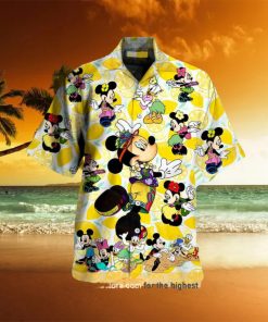 Yellow Mickey Hawaiian Shirt, Mickey's Tropical Adventure Summer Button Shirt