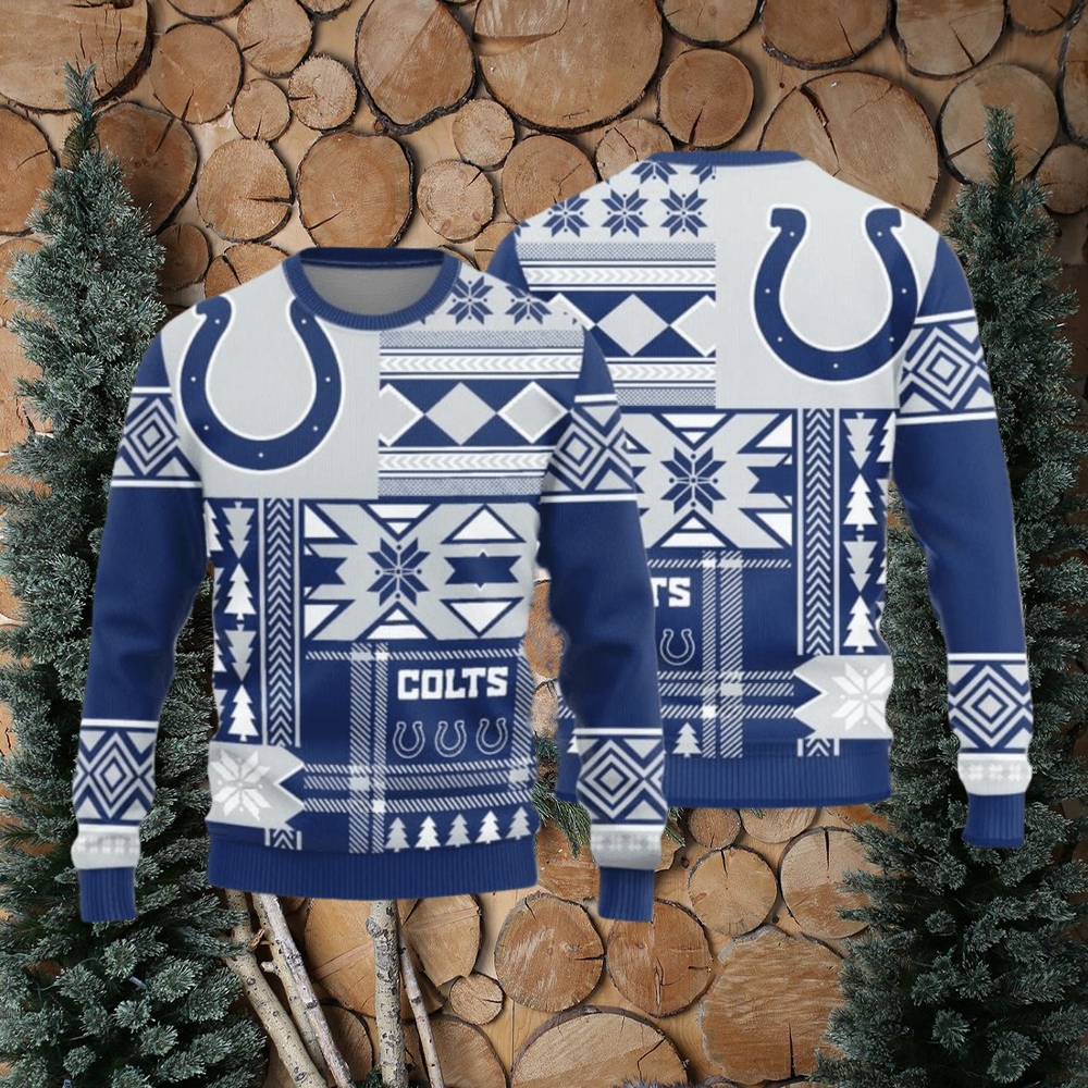 Indianapolis Colts Christmas Snowflakes Pattern New Style Knitted Sweater