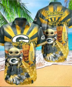 Yoda Green Bay Packers Nfl Hawaiian Full 3d Shirt 1